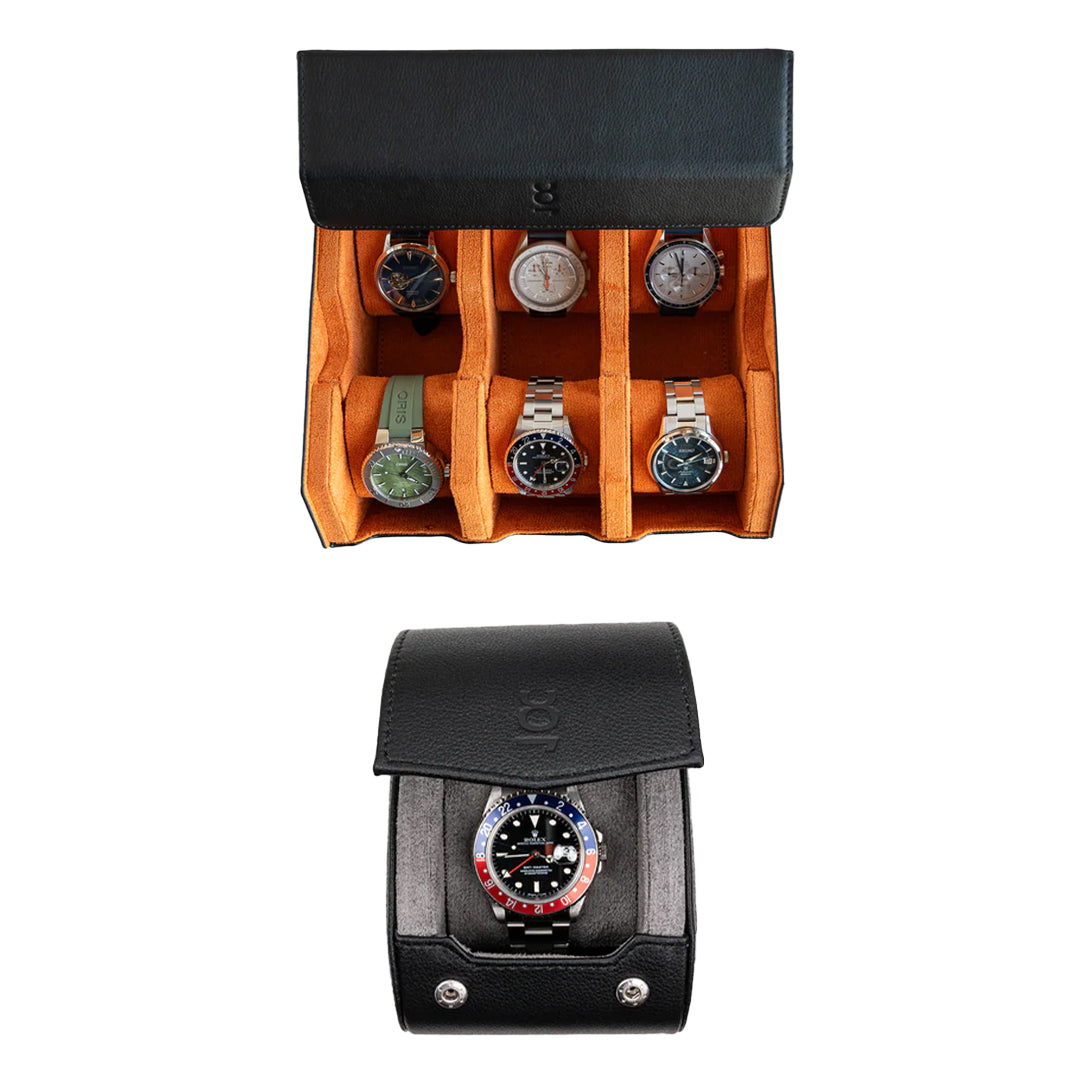 Make your own set (6 Slot Watchbox + Single Watch Roll)