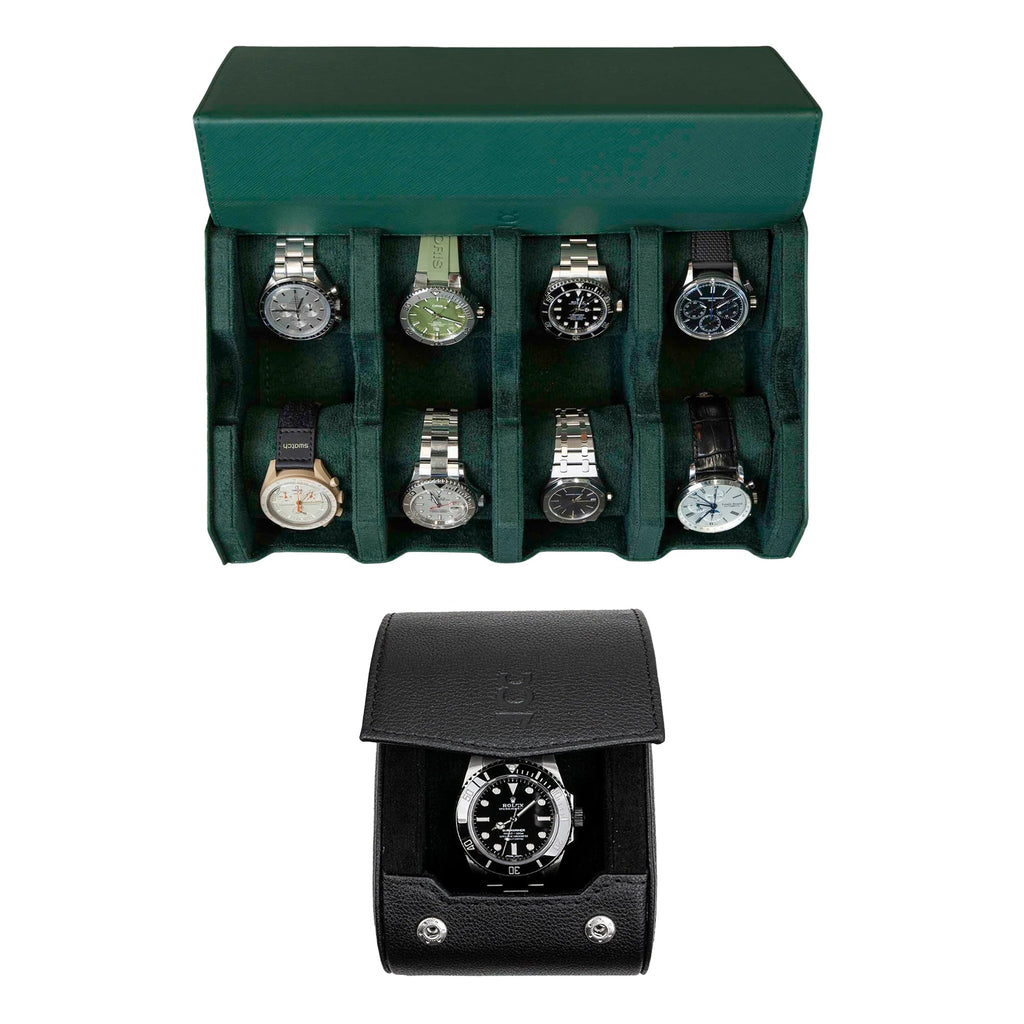 Make your own set (8 Slot Watchbox + Single Watch Roll)