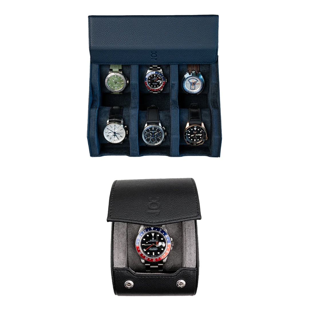 Make your own set (6 Slot Watchbox + Single Watch Roll)