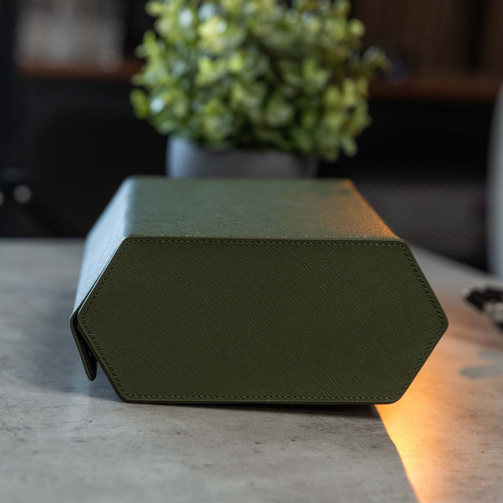 Hexagon Forest Green 6 Slot Watch Box