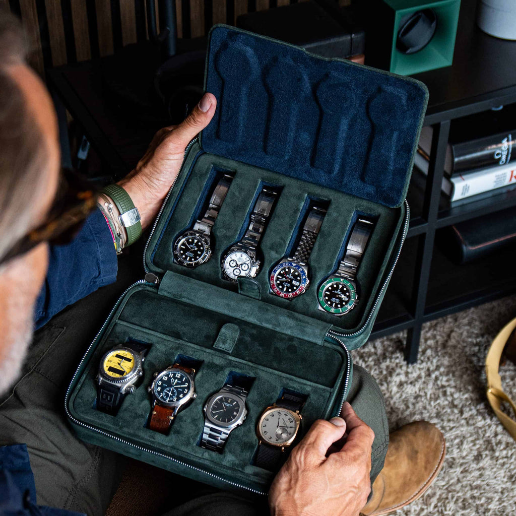 Forest Green 8 Slot Watch Box