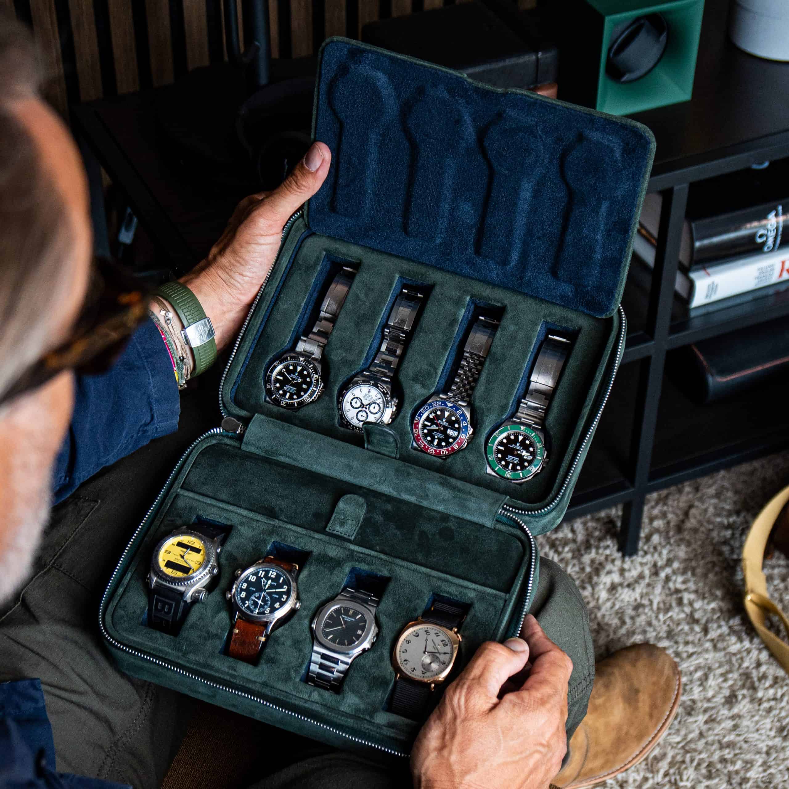Forest Green 8 Slot Watch Box