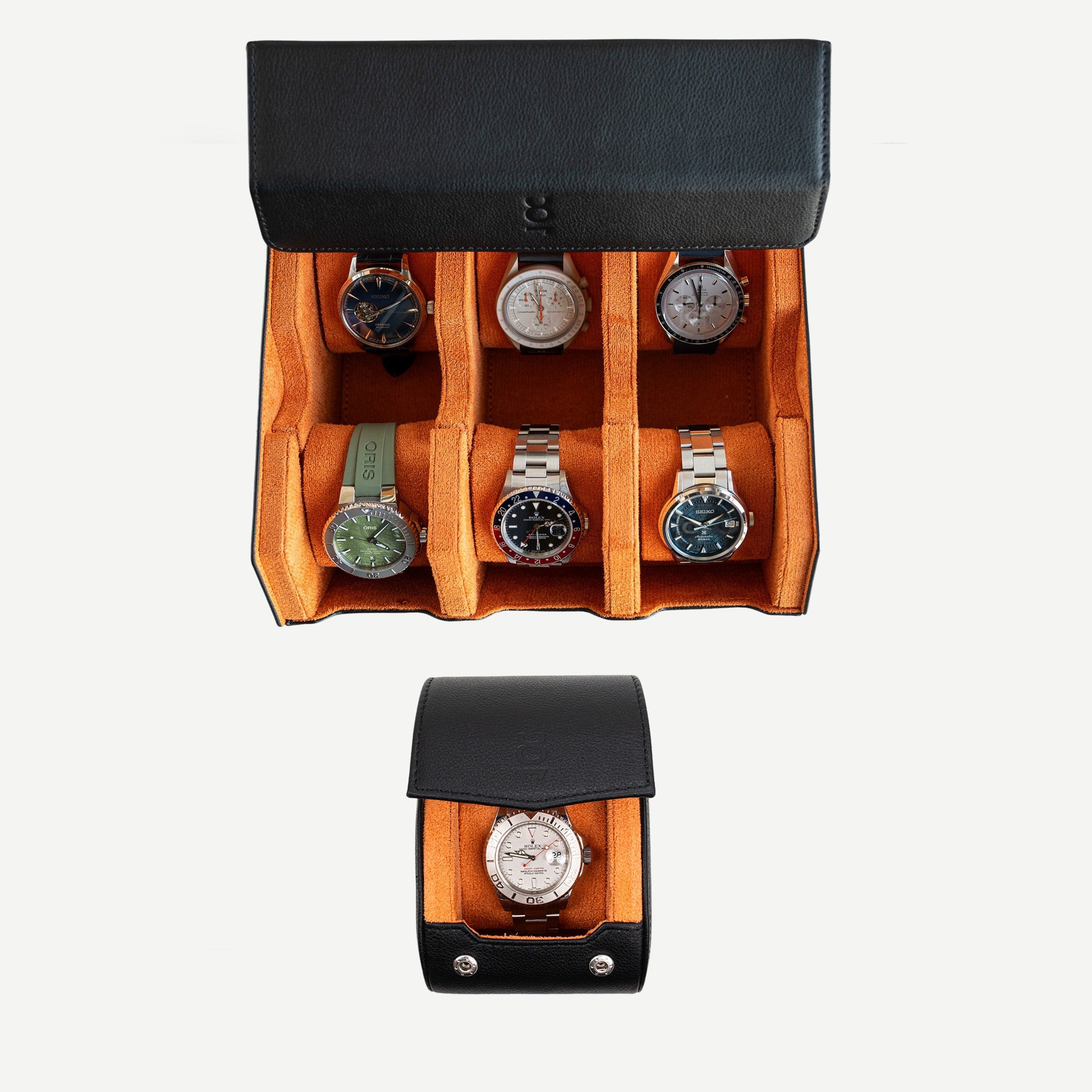 Make your own set (6 Slot Watchbox + Single Watch Roll)